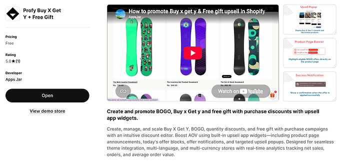 Profy app page