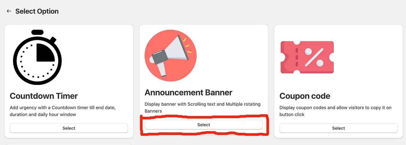 Announcement banner option