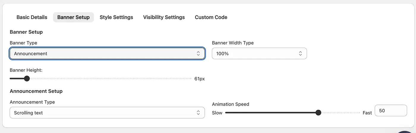 Scrolling text marquee setup