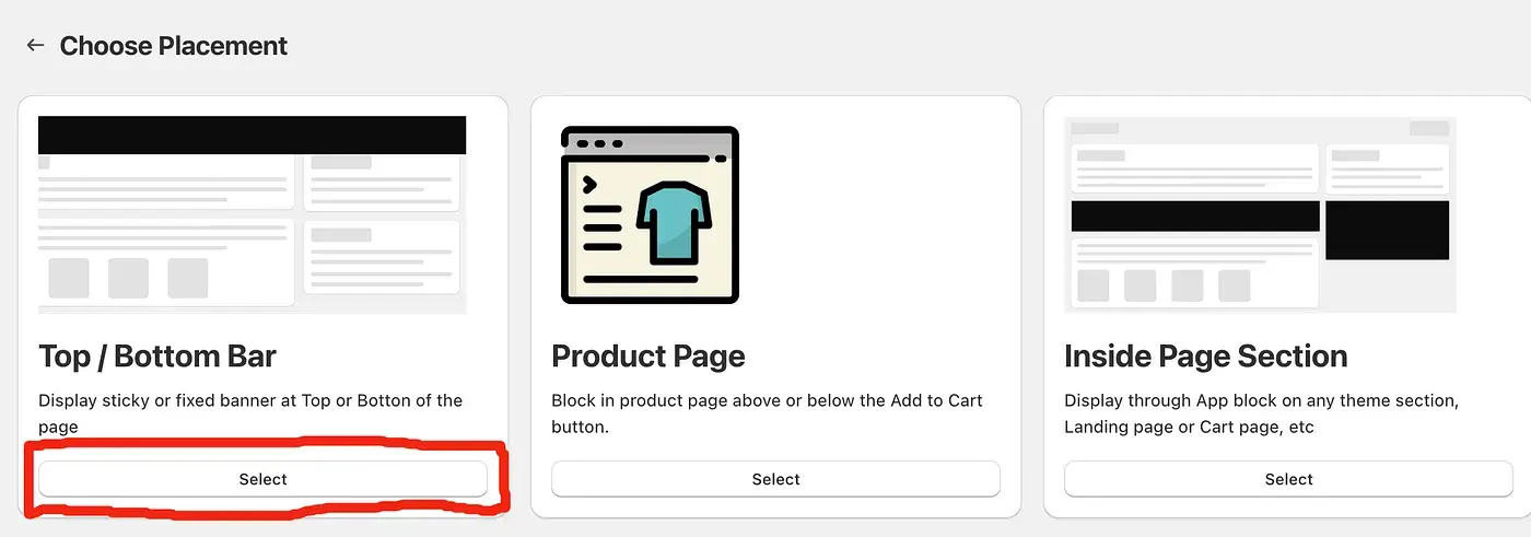 Top or bottom bar placement option