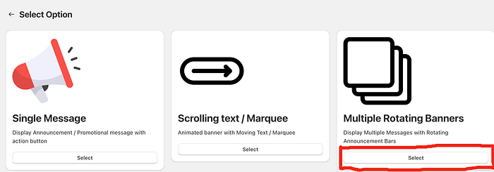 option selection