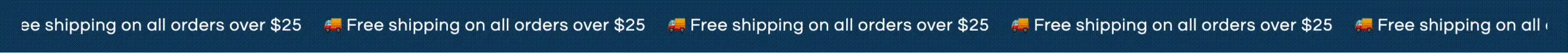 Scrolling text / animated announcement bar